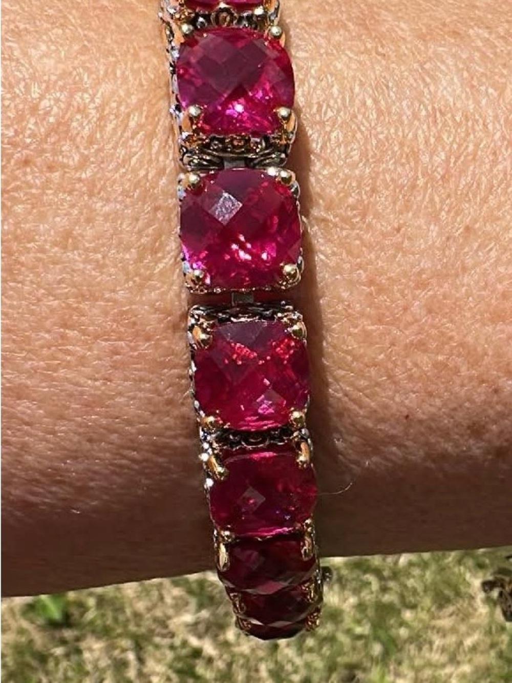 Park Lane Vibrant Fuchsia Crystal Tennis Bracelet